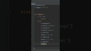 Draw a Beautiful Fractal Tree using Python Language #python #pythonprogramming #shorts