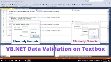 Data Validation Textbox - Allow only Numeric values or only Characters in VB.NET | Visual Studio