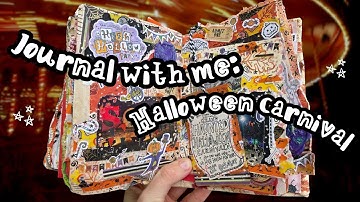 Make haunted Halloween Carnival themed junk journal pages with me! 🎃🎡