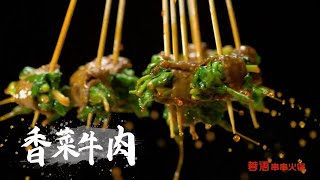 火锅店单品展示 香菜牛肉 广告 餐饮食品视频
