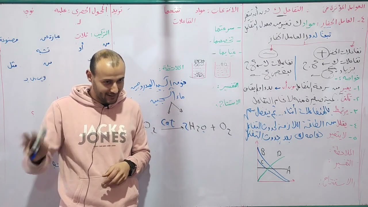 الجزء الأخير سرعة التفاعل الكيميائي العوامل الحفازة والإنزيمات علوم 3ع صبيان#أحمد_عطية