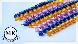 Спиральки из лент. Канзаши. МК./DIY. Spiral ribbon. Kanzashi.