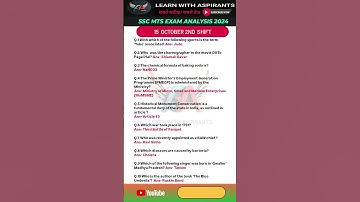 SSC MTS Exam Analysis 2024| SSC MTS Question Paper 2024 | 15 Oct 2nd Shift | SSC MTS Paper Solution