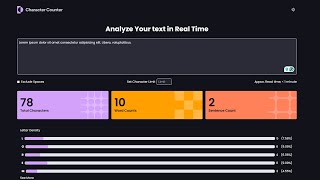 Character Counter App in React JS and Tailwind CSS