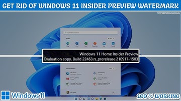 How to remove  Windows 11 Insider Preview Evaluation Copy Watermark | 100% WORKING | STEP BY STEP