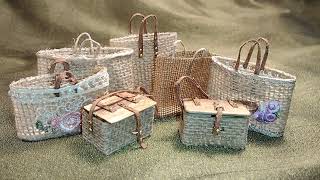 MINI WOVEN TOTE BAGS for your Dollhouse from BURLAP and Scraps/Plus WAYKTF? TSHIRTS and MUGS Launch