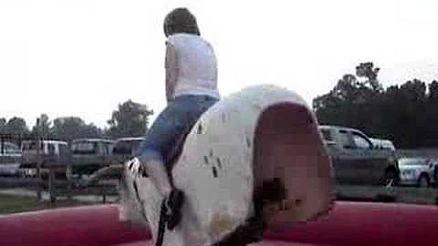 christine bull riding!