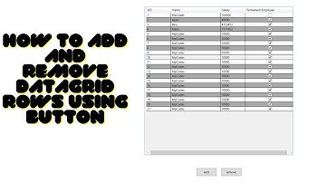 How to Add and Remove DataGrid Rows using Button