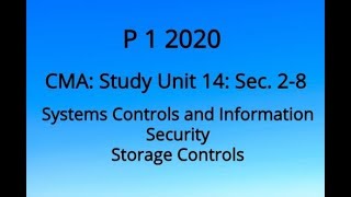 CMA: Unit 14: Sec 2-8 2020