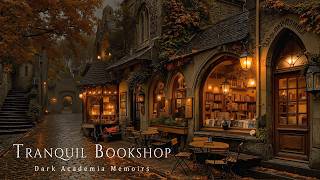 Night Tranquil Bookshop in a Soft Rainy Falling on a Deserted Alleyway Autumn | Dark Academia Music screenshot 4