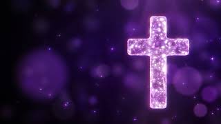 Sparkling Purple Cross Background | 1 Hour Loop for Worship & Reflection| Space for Text Overlay