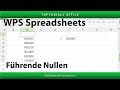 Führende Nullen (WPS Spreadsheets)