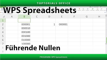 Führende Nullen (WPS Spreadsheets)