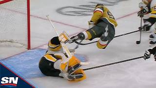 Mitch Marner Goes Airborne To Tuck Home Goal