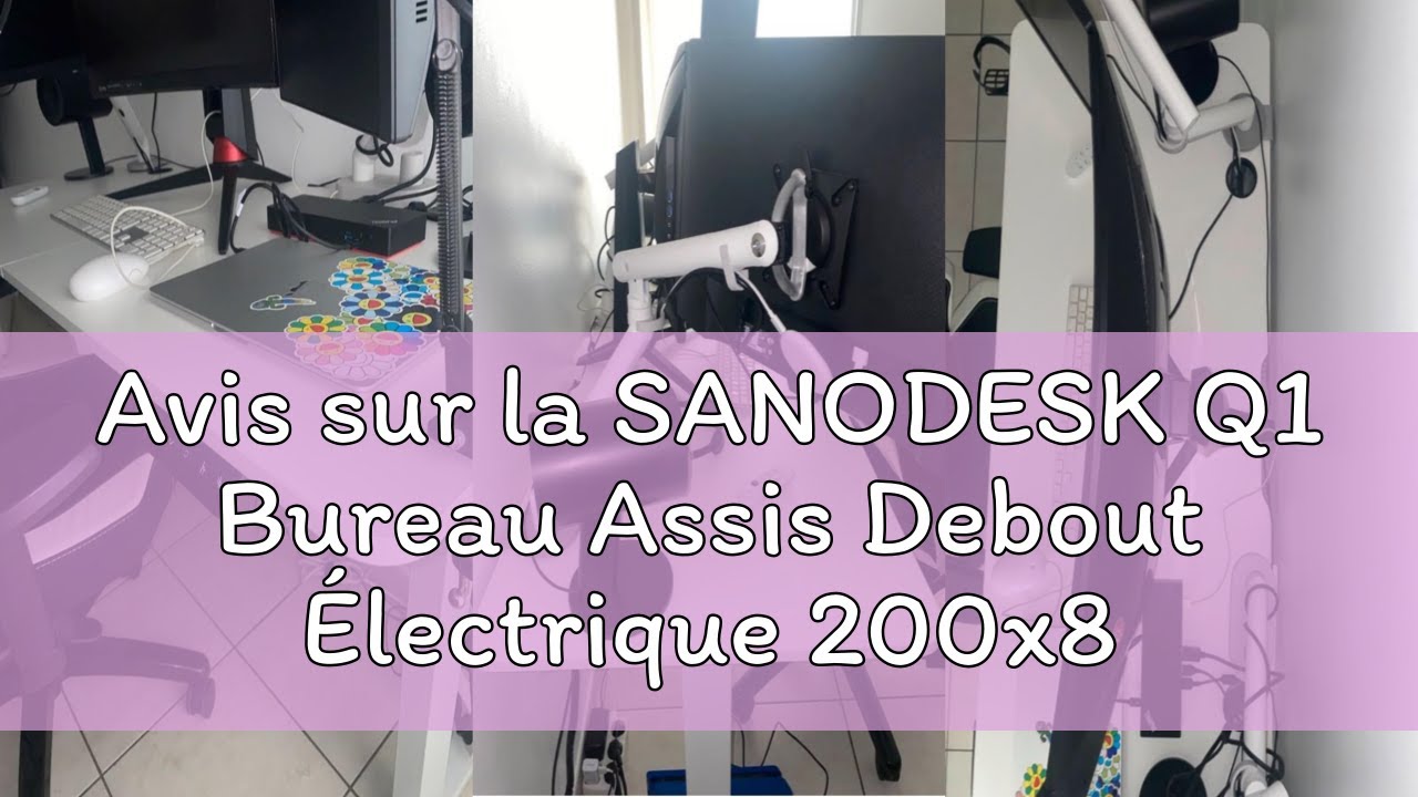 Avis sur la SANODESK Q1 Bureau Assis Debout Électrique 200x80 cm Bureau Debout Réglable en Hauteur,