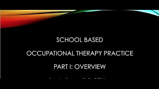 OT PRACTICE in SCHOOL SETTINGS PART 1: OVERVIEW - 504 Plan IDEA FAPE LRE NCLB SPED