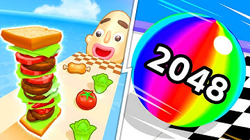 Sandwich Runner vs Ball Run 2048 🥪🔢 Max Levels Walkthrough Update Gameplay Android iOS Ep 668