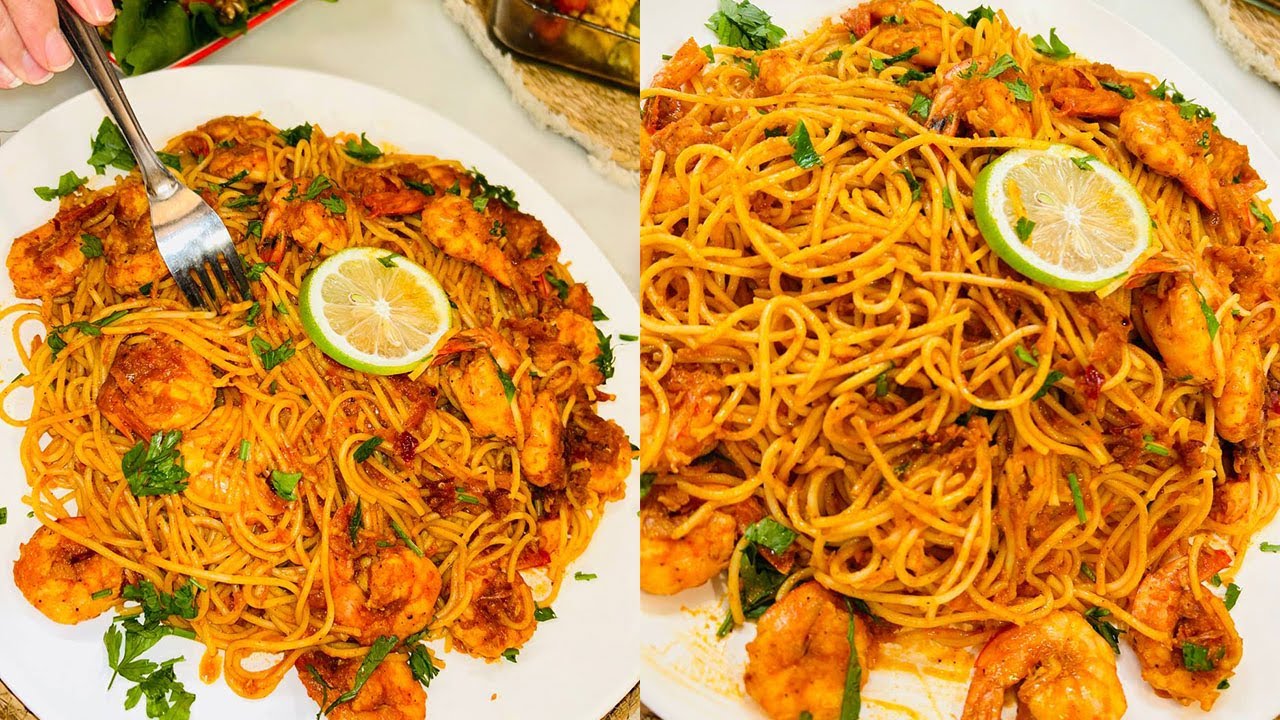 طريقة عمل مكرونة بالجمبري | العزومة مع الشيف فاطمة أبو حاتي