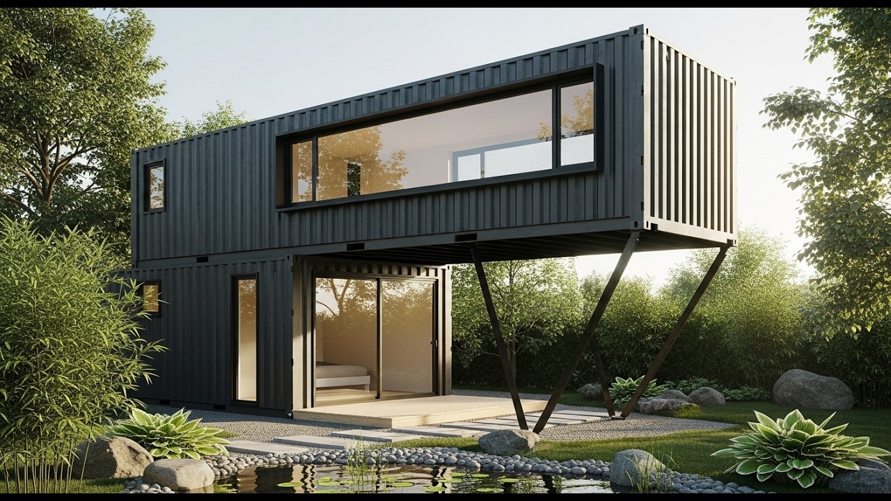 Two Level Shipping Container Tiny Houses with Modern Style - YouTube