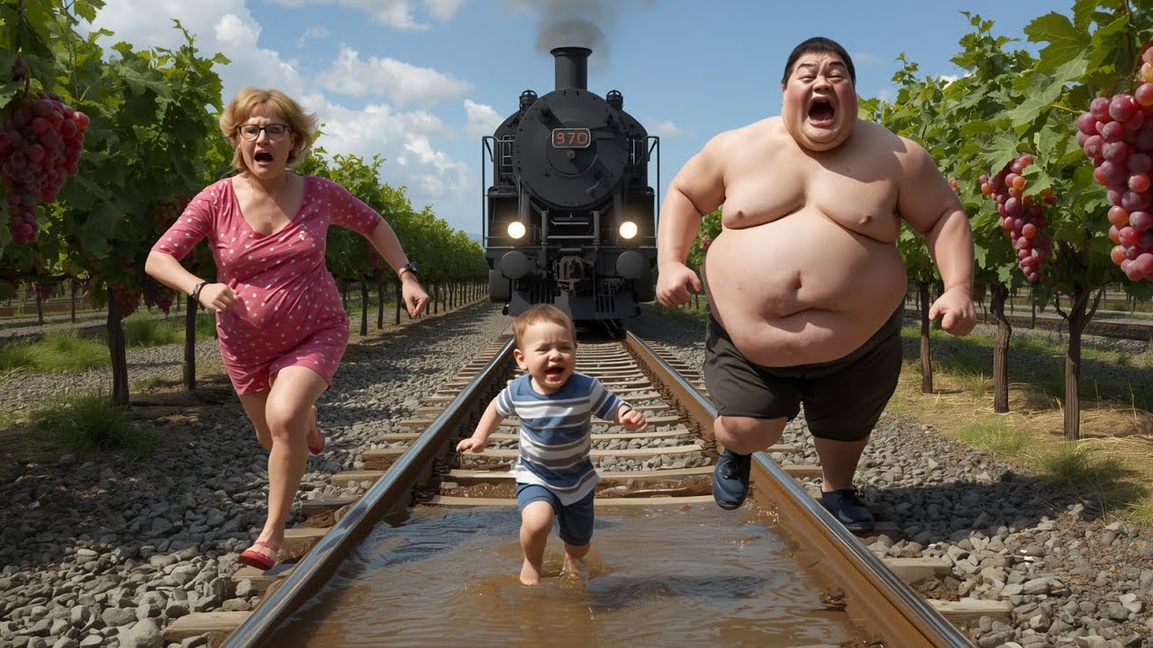 Train Vs Sumo Wrestler Family | Running Race Challenge 😱 
