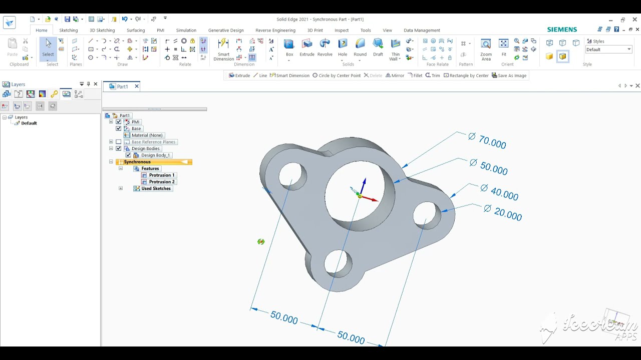 Solid Edge 2021 - Exercise for beginners (1)