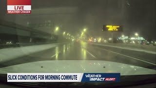 A live look at slippery road conditions in Kent County