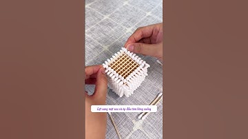 Làm một khối lập phương bằng tăm bông cầm tay chơi chắc chắn #diy #homemade