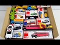 トミカ『緊急車両＆建設車両（工事）』のミニカーを箱に戻します。過去動画集☆はたらくくるま 救急車パトカー消防車
