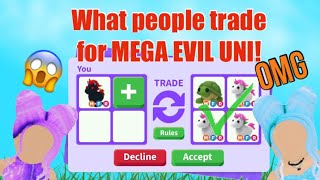 What People Trade for a MEGA NEON EVIL UNICORN in ADOPT ME! | Roblox Adoptme