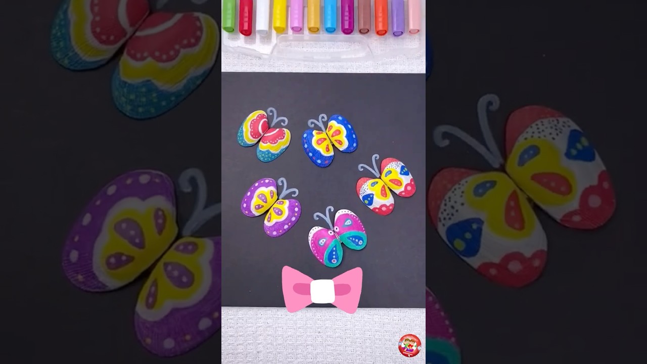 DIY Sea Shell Butterflies making | Easy & Simple Crafts | KidiesTime7 