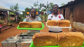🌿Baking bread 🍞 without oven😋homemade bread,strawberry juice,purple cabbage and 🍚 village life🌿