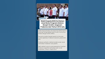 TERUNGKAP ! Wakil Kepala BGN Ceritakan Awal Mula MBG, Gagasan Prabowo dari Tahun 2012 Lalu