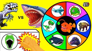 🦈 SHARKS VS DINOSAURS 🦖 Spinning Wheel Slime Game w/ Hammerhead, Puffer, T-Rex & More screenshot 5