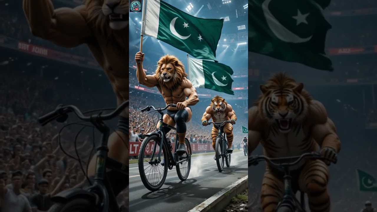 WWE Style Lion vs Tiger Bicycle Race Epic Animal Showdown 