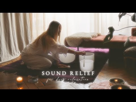 Sound Bath for relief, relaxation & sleep (gentle sounds, fire crackling)