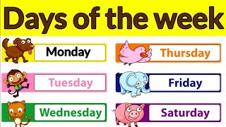 Sunday/Monday||Days of the week||Sunday Monday spellings ||@Studygames3118