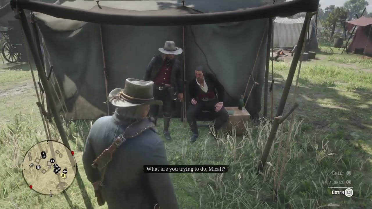 Micah trying to get Dutch to reveal the location of the money in