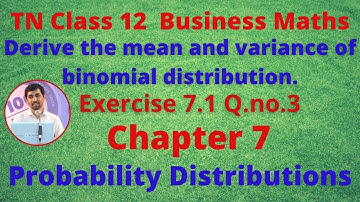 TN 12th Business Maths Exercise 7.1 Q.No.3 Probability Distributions Chapter 7 AlexMaths