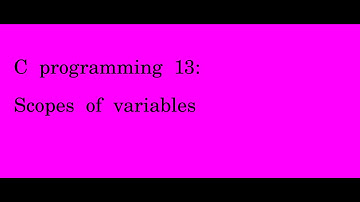 C programming 13 Scopes of variables
