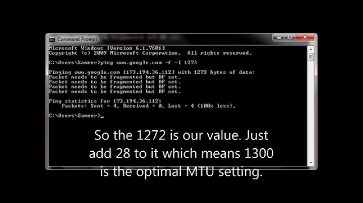 How to Determine optimal MTU setting for router