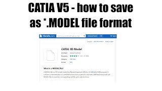 Catia V5 - how to save as *.model file