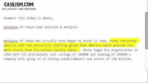 Benihana Of Tokyo Case Solution & Analysis-  Caseism.com