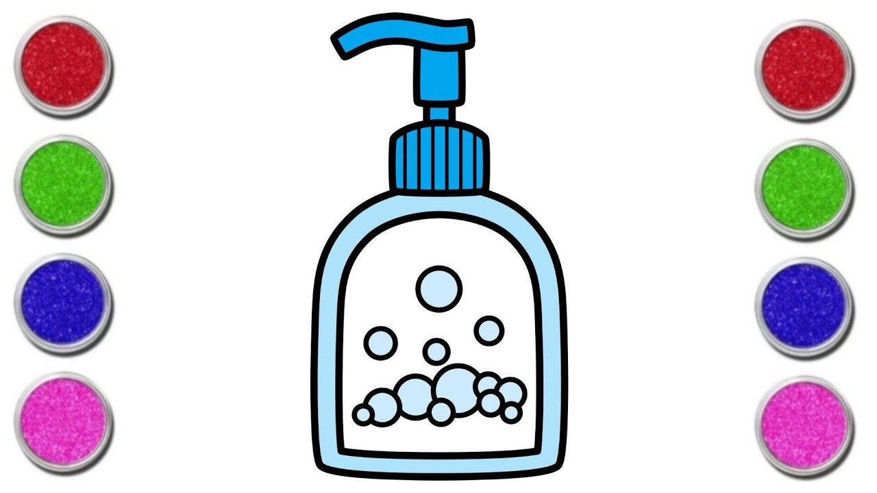 Hand Soap Bottle 🧴Easy Drawing, Panting & Colouring for Kids and