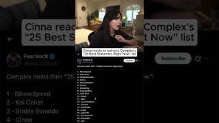 Cinna Reacts To Being On Complex's 25 Best Streamers Right Now List