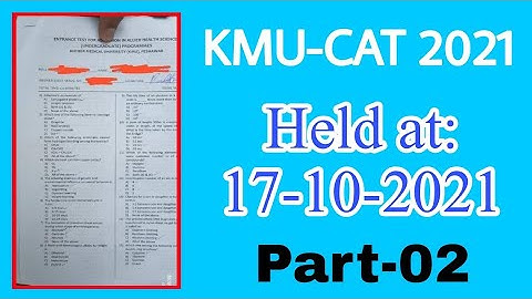KMU-CAT 2021 Solved Test || Held at 17-10-2021 || Part 02 || JobzMcqz