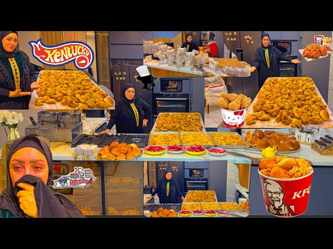 عملت اكبر سفره كنتاكي في العالم KFC Chicken ومكنتش متوقعه كل العياط ده في قلب المطبخ 