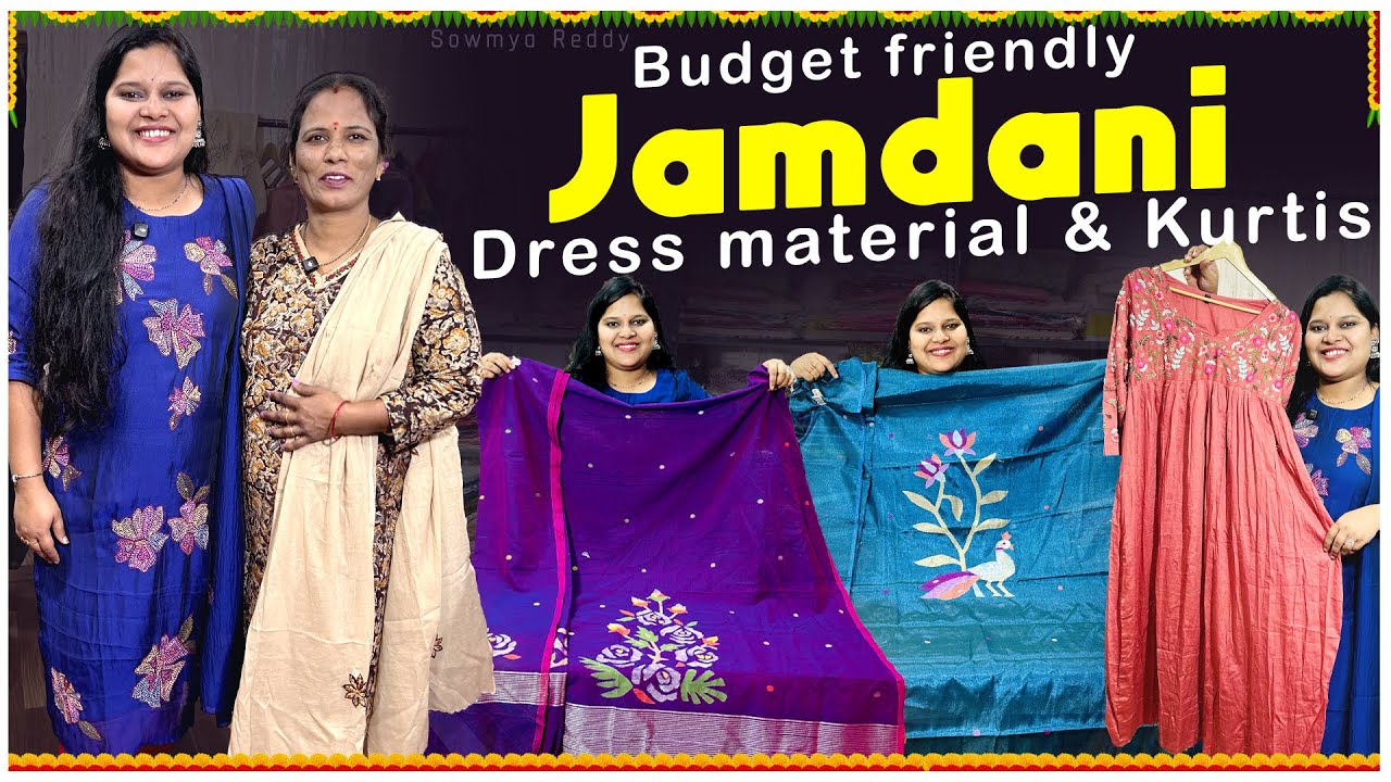 jamdani dress material stitching designs Ahalya Vol 12 Muga Cotton Jamdani Dress Material