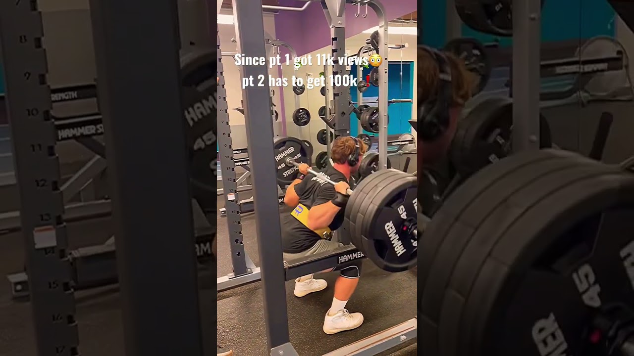 405 POUND SQUAT FOR 20 REPS❗️❓PT 2 / 100k views 😳💥😈#shorts #youtubeshorts