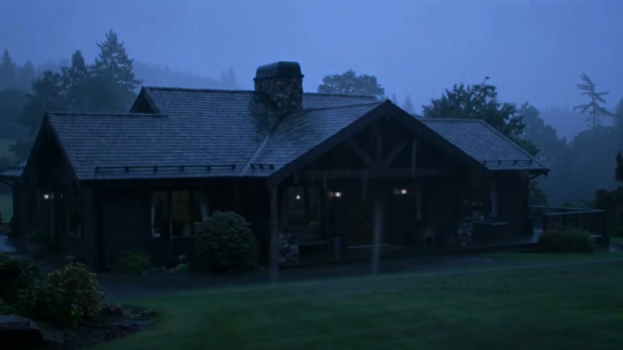 Relaxing Rainfall Sounds at a Cabin Retreat for Focus and Peaceful Rest