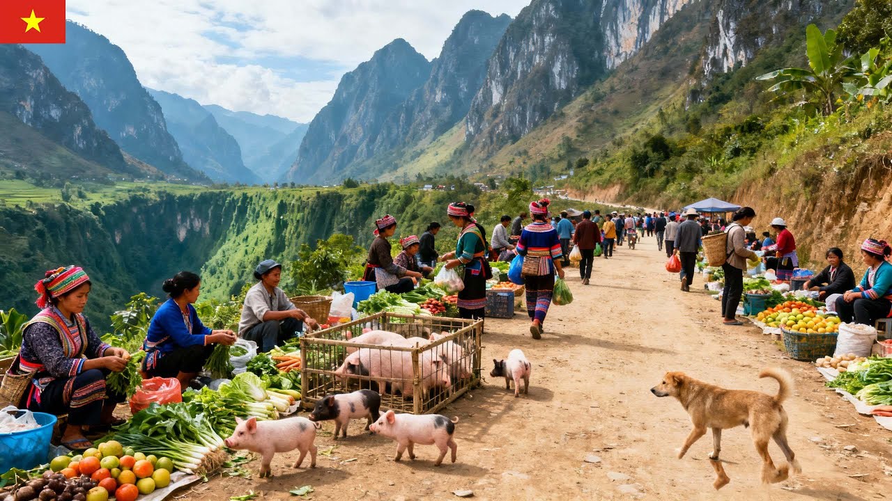 Hmong markets in the Northwest border region of Vietnam at the end of the year.